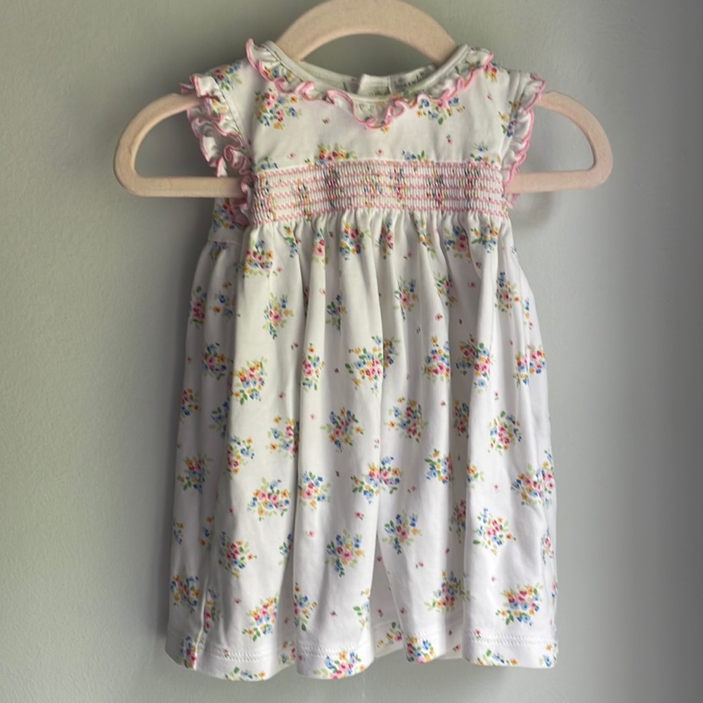 Kissy kissy smocked dress size 3-6 months